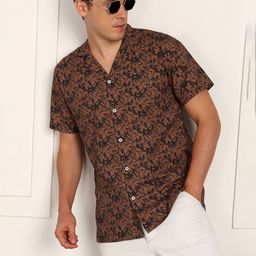 The Roadster Lifestyle Co. Men Abstract Printed Cuban Collar Cotton Casual Shirt-image-71
