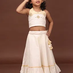 MIRALI Girls Embroidered Halter Neck Lehenga Choli-picture-27