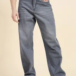 STUDIO NEXX Men Retro Mid-Rise Light Fade Baggy Jeans-image-83
