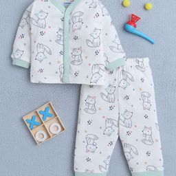 BUMZEE Girls Printed Long Sleeves Pure Cotton Jhabla With Joggers-image-53