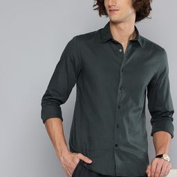 Flying Machine Slim Fit Self Striped Pure Cotton Casual Shirt-picture-29
