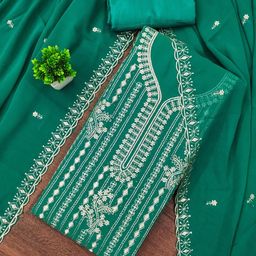 Maroosh Embroidered Silk Georgette Unstitched Dress Material-image-13