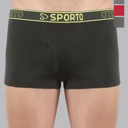 Sporto by Macho Pack Of 4 Combed Cotton Mid-Rise Short Trunks-picture-36