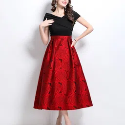 JC Collection Women Printed Fit and Flare Dress-image-57