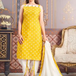 BAESD Girls Printed Regular Pure Silk Kurta with Dhoti Pants & With Dupatta-picture-22