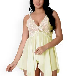 Fihana Women Self Design Baby Doll-image-42