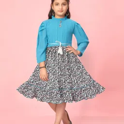 BAESD Floral Print Georgette A-Line Midi Dress-31