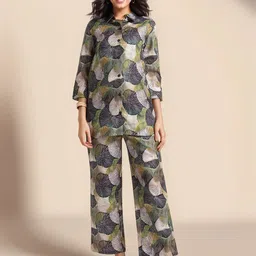 Anouk Printed Shirt Collar Neck Shirt With Trousers Co-Ords-image-99