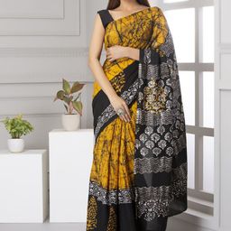 Pinkcity Trade World Pure Cotton Block Print Saree-image-80