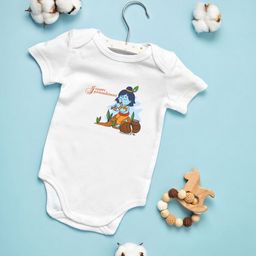 BLUSHES Infants Janmashtami Printed Pure Cotton Round Neck Bodysuit-image-94