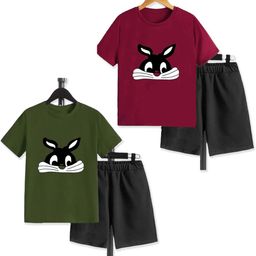 MRS NATURAL Kids Pack Of 2 Graphic Printed T-Shirt & Shorts-image-96