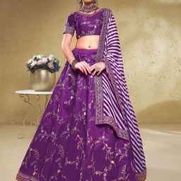 DIVASTRI Embroidered Semi-Stitched Lehenga & Unstitched Blouse With Dupatta-picture-20