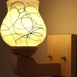 Somil Premium Designer Glass Wall / Night Lamp Elegant & Stylish Dcor Accent for Modern Interiors, color- Black, White, Size- 21 X 26 X 20 CM-image-82