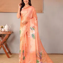 Garden Vareli Floral Pure Chiffon Saree-picture-6