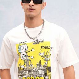 HIGHLANDER Men Graphic Printed Round Neck Cotton Relaxed Fit T-shirt-image-99