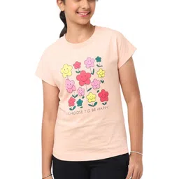 Nuego Girls Floral Printed Bio Finish T-shirt-image-59