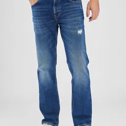 SPYKAR Men Relaxed Fit Mildly Distressed Light Fade Stretchable Jeans-picture-5