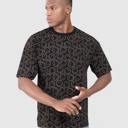 SONIBROS Men Conversational Printed Round Neck Cotton Oversized T-shirt-image-64