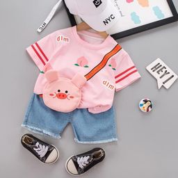 POP STREET KIDS Girls Printed Round Neck T-shirt With Shorts-image-90
