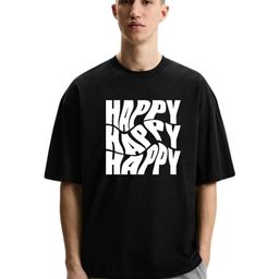 Fashnobic Men Typography Printed Round Neck Cotton Oversized T-shirt-image-4