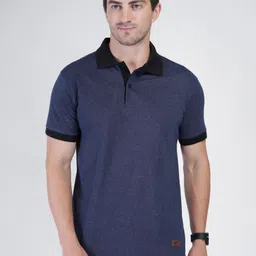 John Peters Men Bio Finish Solid Polo Collar Cotton T-shirt-picture-0