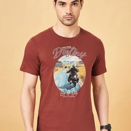 SF JEANS by Pantaloons Men Graphic Printed Round Neck Cotton Slim Fit T-Shirt-image-8