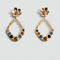 MANGO Stone Studed Drop Earrings-image-31