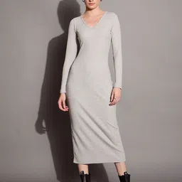 SASSAFRAS BASICS Bodycon Midi Dress-45
