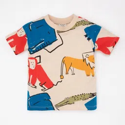 DeFacto Boys Abstract Printed Round Neck Cotton T-shirt-image-62