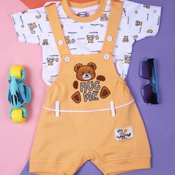 V-Mart Infant Boys Printed Cotton Dungarees With T-shirt-46