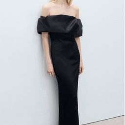 MANGO Off-Shoulder Satin Maxi Dress-image-55