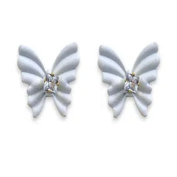 AccessHer Brass Plated Artificial Stones Butterfly Studs-picture-27