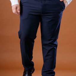 Muffynn Men Cotton Relaxed Straight Leg Straight Fit Plus Size Formal Trousers-image-14
