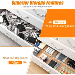 Aura Transparent Set of 6 Regular Drawer Organiser Organisers image 3