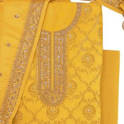 KULEESH Floral Printed Zari Semi-Stitched Dress Material-image-39