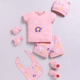 MooNKids Infants 5-Pcs Printed Baby Apparel Gift Set-49