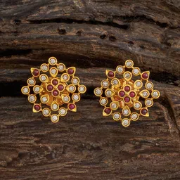 Kushal's Fashion Jewellery Classic Gold Plated Cubic Zirconia Antique Studs-26