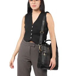 Style Shoes Unisex Leather Textured Laptop Bag-47
