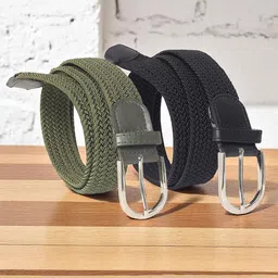 The Roadster Lifestyle Co. Men Set Of 2 Braided Belts-image-30