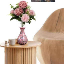 OGI INTERIORS Peach-Coloured & Green Chrysanthemum Artificial Flower-1