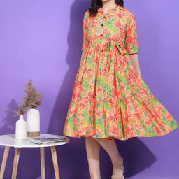 HIVA TRENDZ Women Floral Print Fit & Flare Dress-image-62