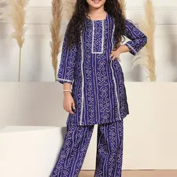 FASHION DREAM Girls Bandhani Printed Regular Kurta with Trousers-picture-7