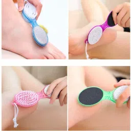 Foot File 4 in 1 with Pedicure Brush Multi use Pedicure Paddle Brush [ Clean Scrub, Pumice Stone ,File and Buff ] Pedicure Tool Pedicure Brush for feet foot Scrub [ Pack Of 1 ]-image-35