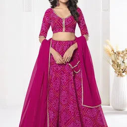 KALINI Printed Semi-Stitched Lehenga & Unstitched Blouse With Dupatta-picture-11