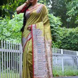 Anouk Warli Printed Tussar Saree-picture-2