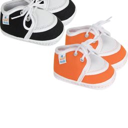 NESKA MODA 3 To 12 Months 2 Pair Newborn Unisex Baby Skin Friendly Soft Cotton Lace Shoe Booties-65