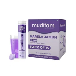 Muditam Set Of 15 Karela Jamun Fizz Tablets - 20 Effervescent Each-image-64