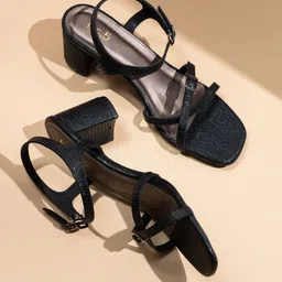 Inc 5 Striped Party Block Sandals with Buckles-1