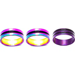 Dynamic Retail Global Set of 3 Rings for Men & Women, Multicolor-Purple Alloy Ring ()-95