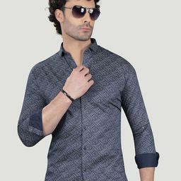 ALMATY Men Comfort Slim Fit Floral Opaque Printed Casual Shirt-image-2